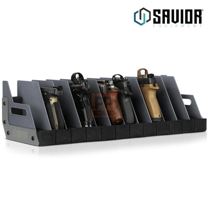 Savior Mobile Pistol Storage Rack w/ Handle - 12 Slots
