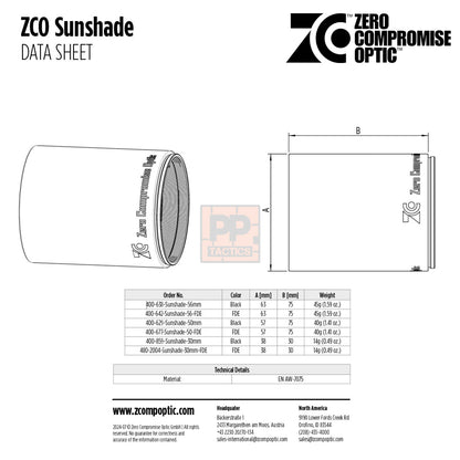 Zero Compromise Optics Sunshade ø50mm / ø56mm