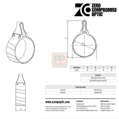 Zero Compromise Optics Throw lever – sport scopes